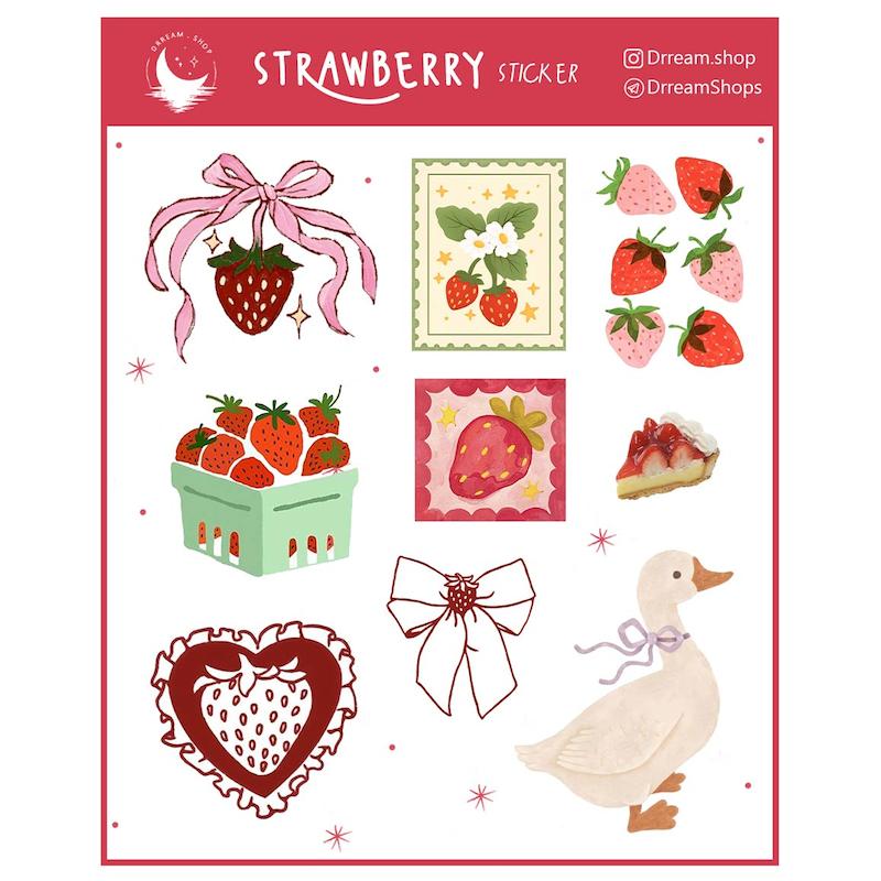 استیکر Strawberry / توت فرنگی